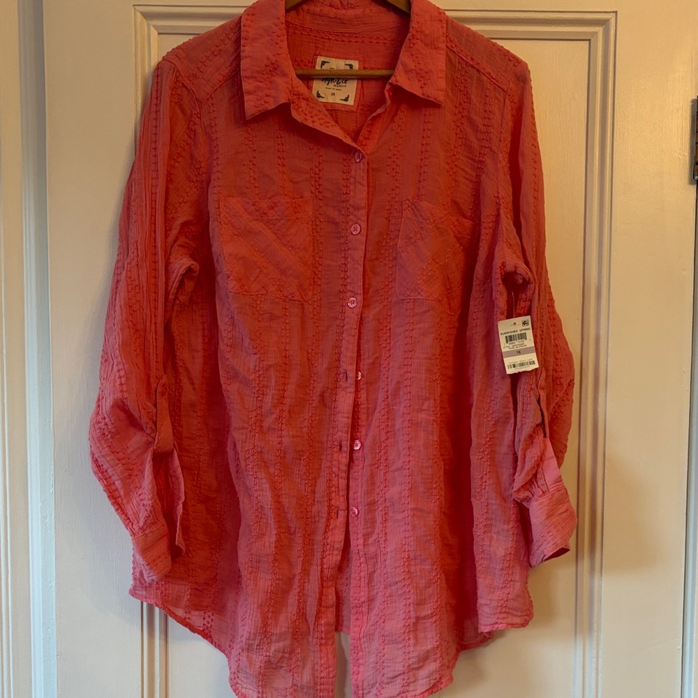 CO Coral Textured Blouse